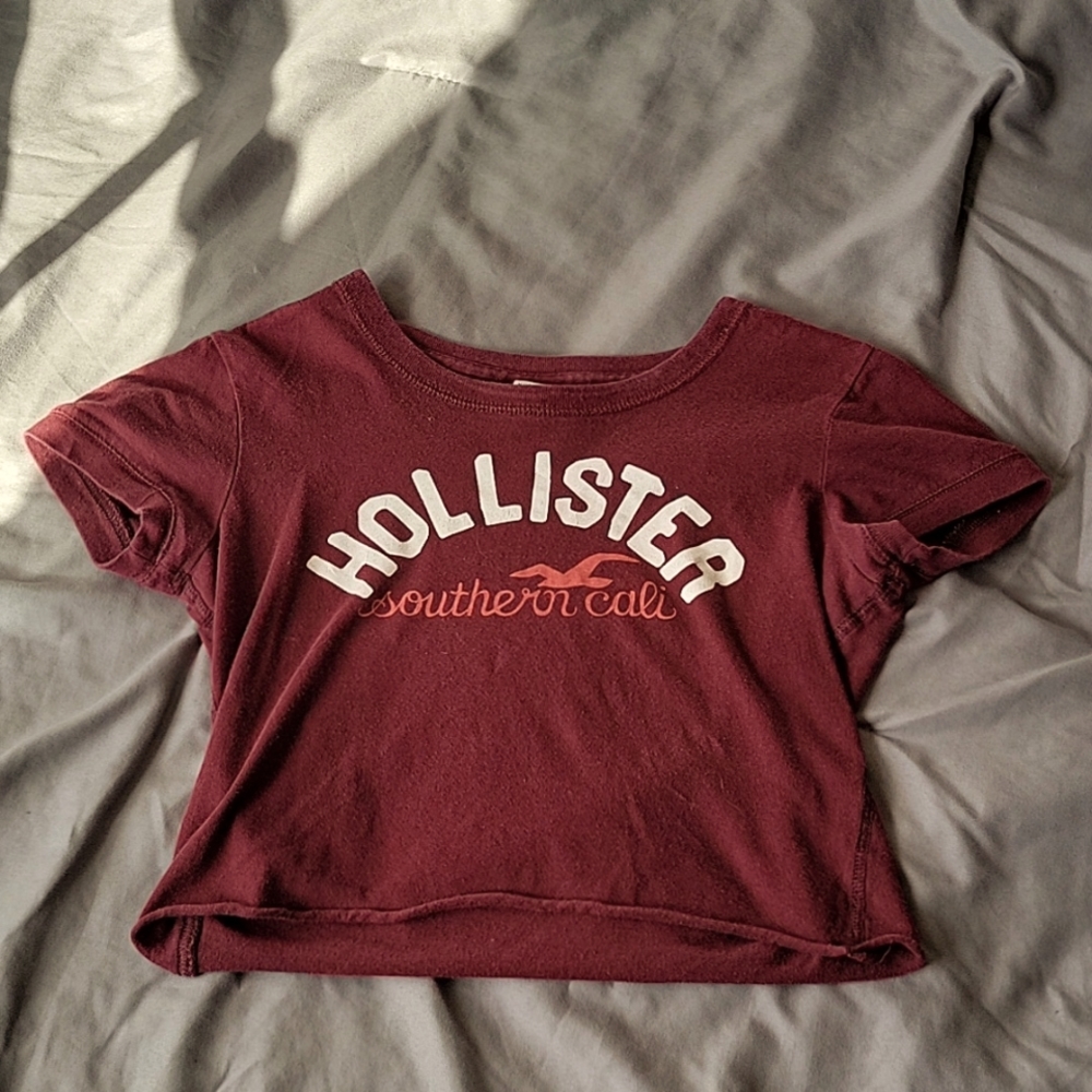 Maroon hollister cropped top